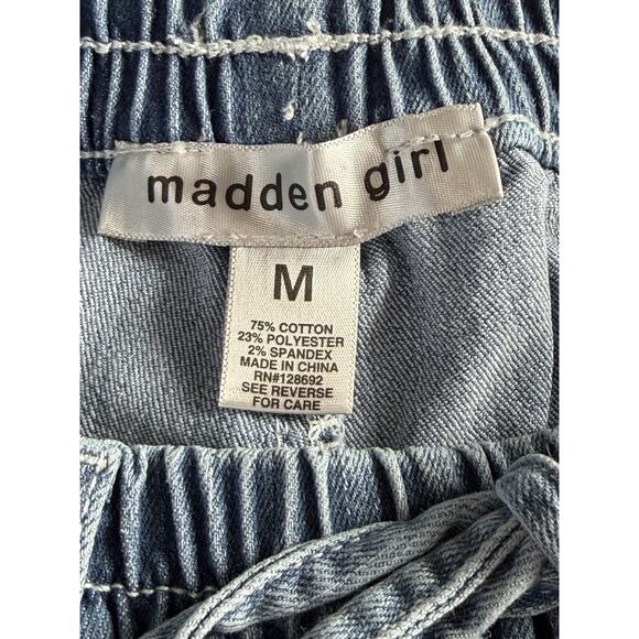 NWT Madden Girl Skater Jeans Sz M Baggy Elastic Drawstring Waist Streetwear - Picture 12 of 13